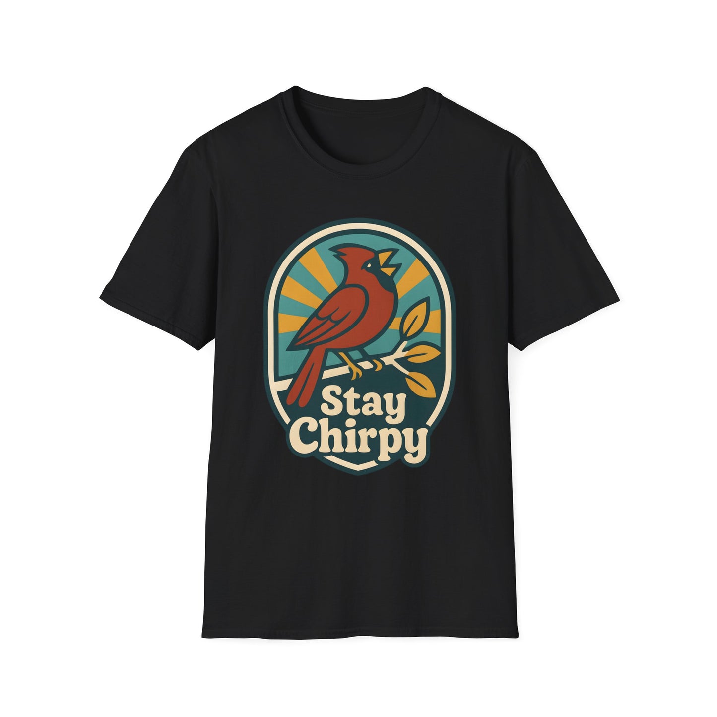 Northern Cardinal Retro Sunset T-Shirt