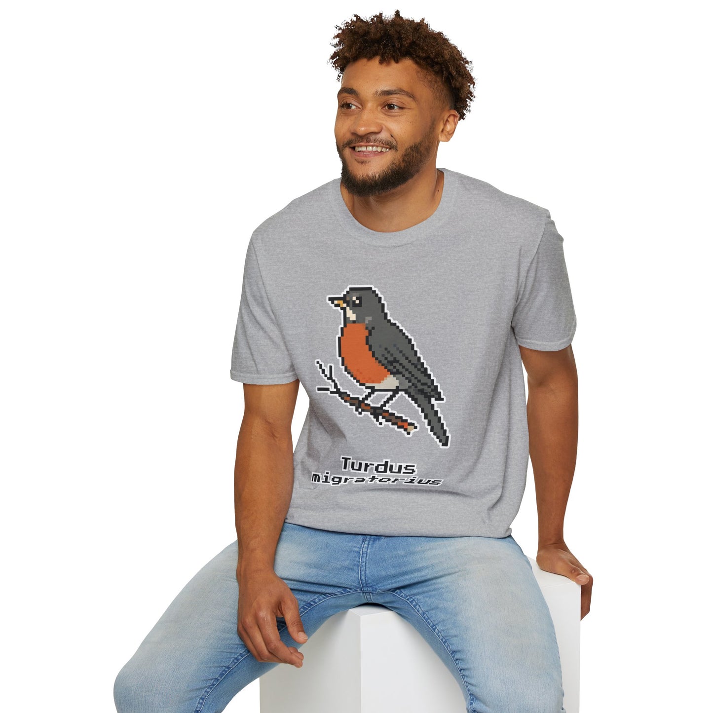 American Robin Pixel Art (Female)