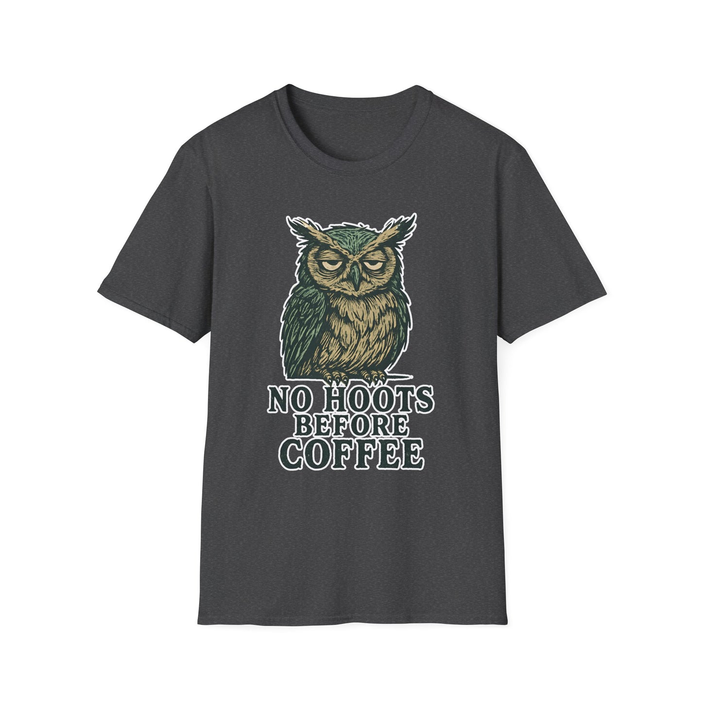 Great Horned Owl Coffee Humor T-Shirt