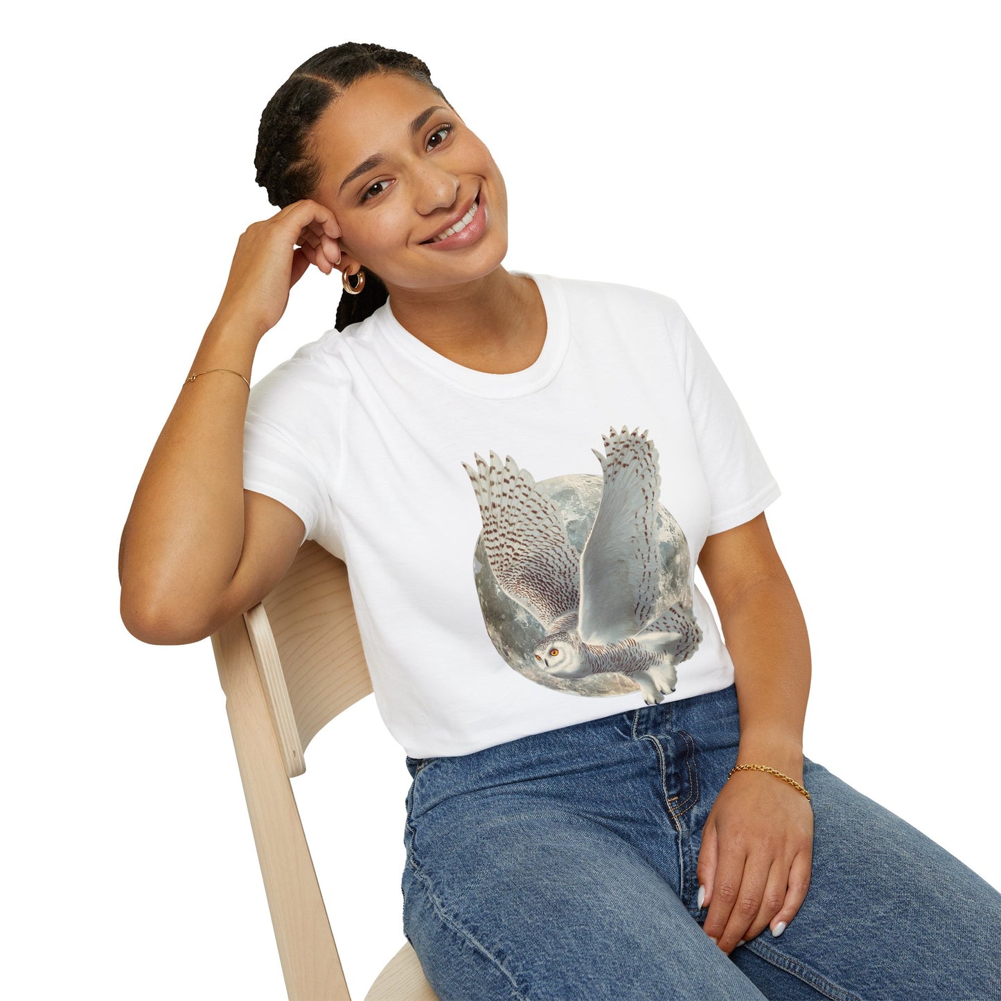 Snowy Owl Moon T-Shirt