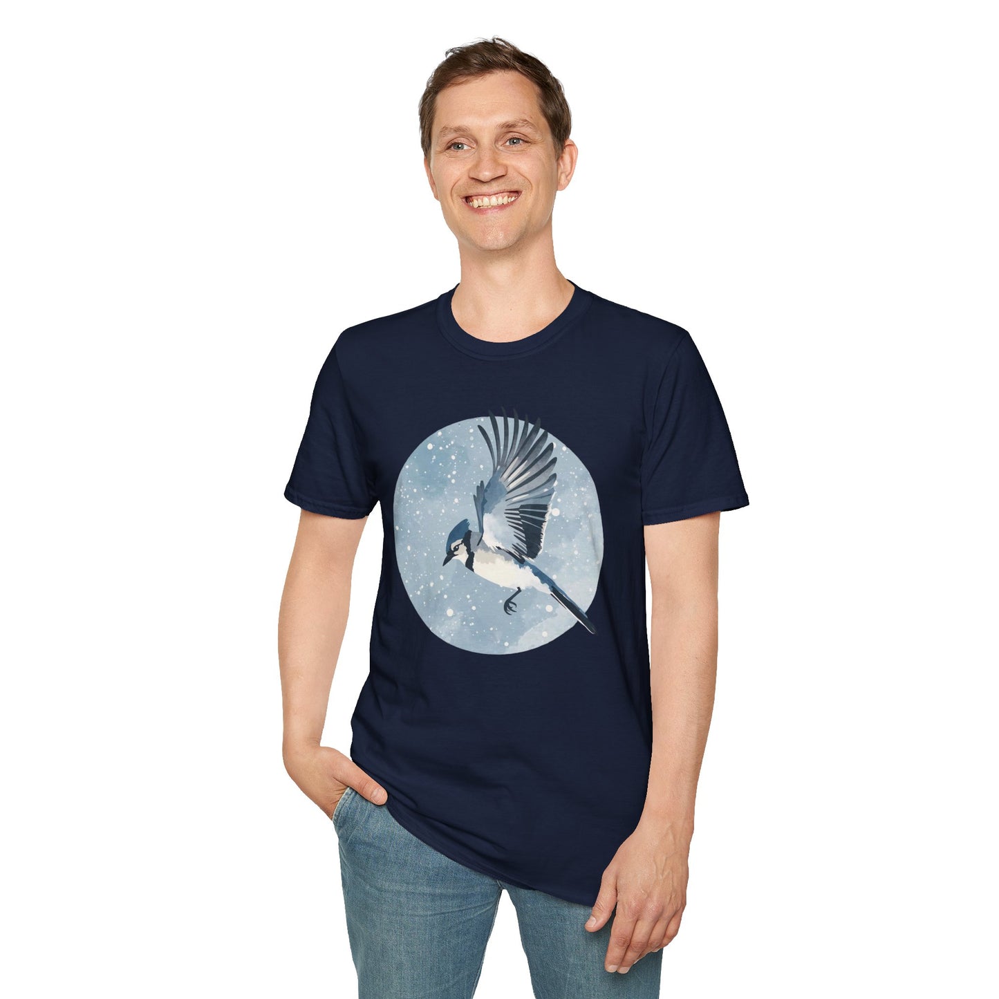 Blue Jay in Winter Flight T-Shirt