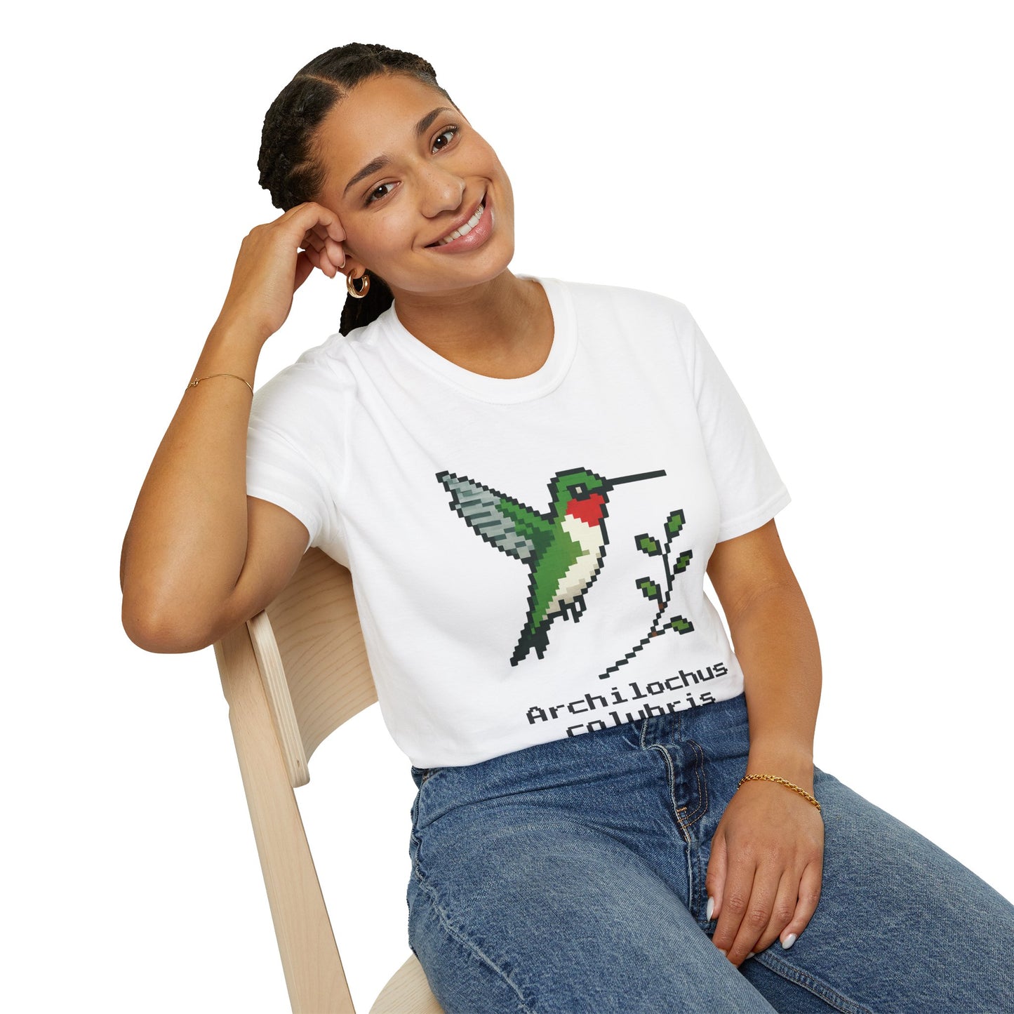 Ruby-throated Hummingbird Pixel Art (Male)