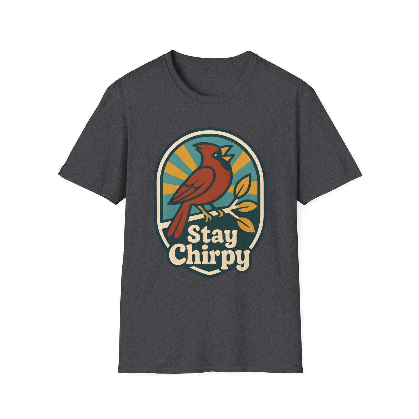 Northern Cardinal Retro Sunset T-Shirt