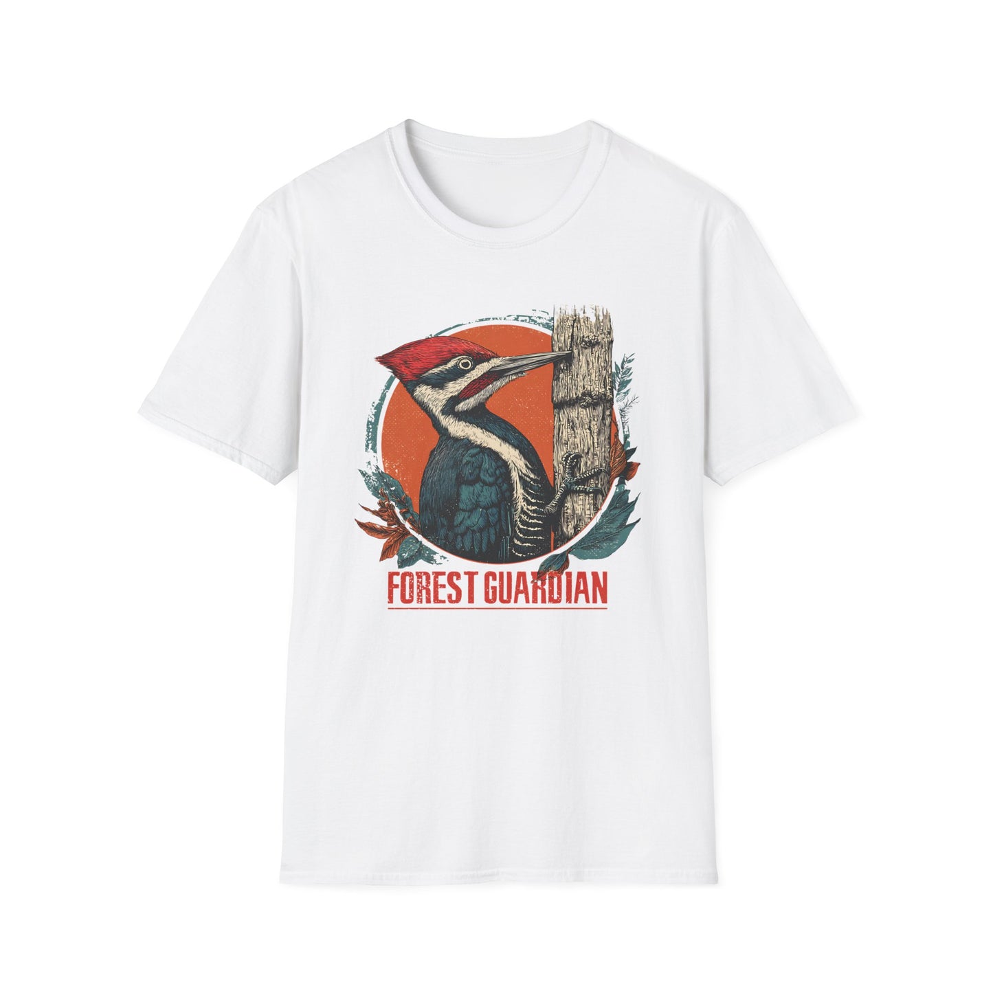 Forest Guardian Woodpecker Retro T-Shirt