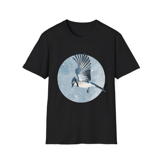 Blue Jay in Winter Flight T-Shirt