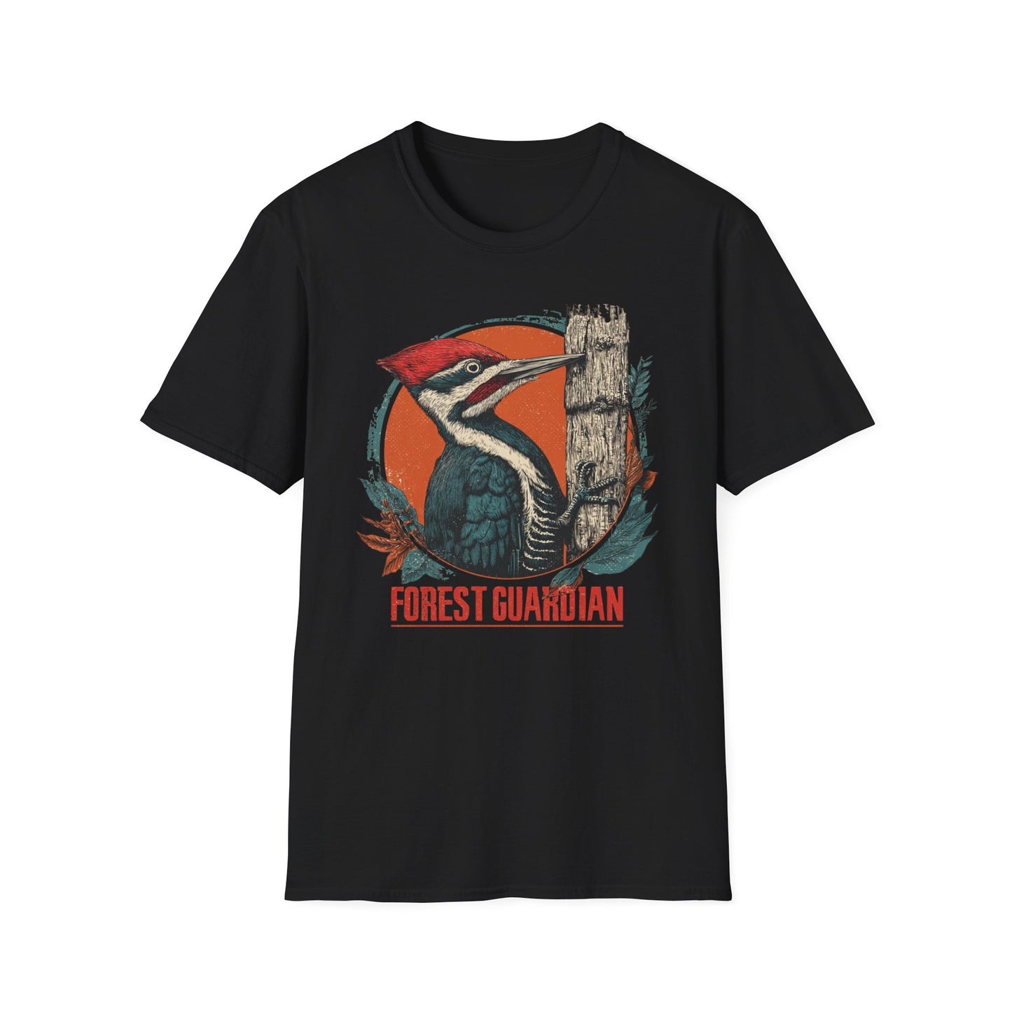 Forest Guardian Woodpecker Retro T-Shirt