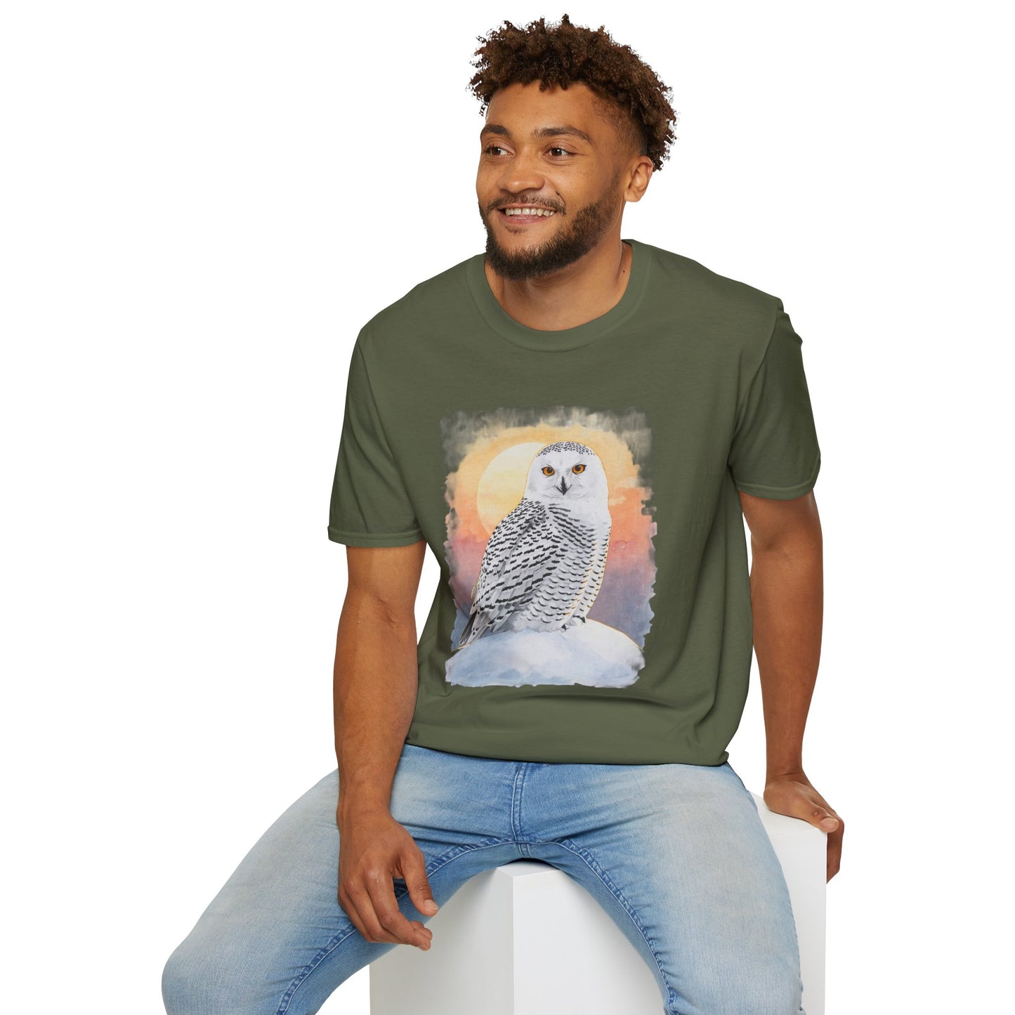Snowy Owl Winter Sunset T-Shirt