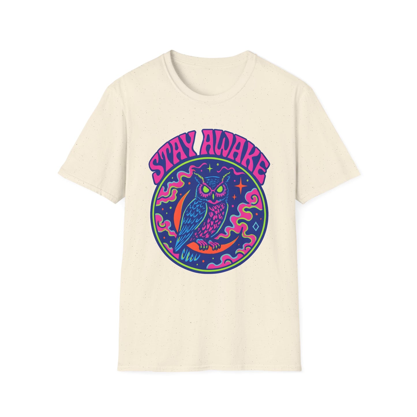 Great Horned Owl Stay Awake Psychedelic T-Shirt