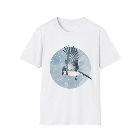 Blue Jay in Winter Flight T-Shirt