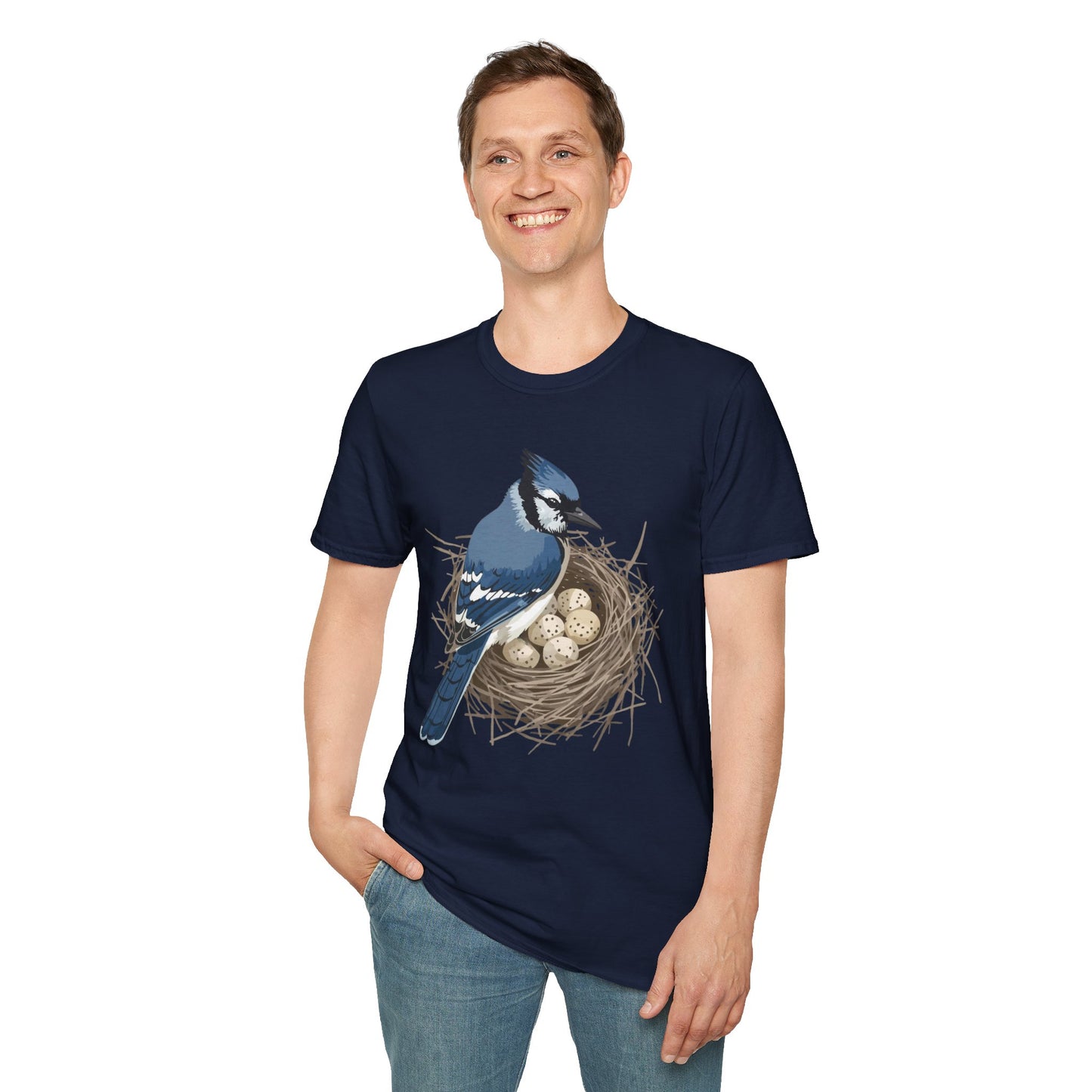 Blue Jay in Nest with Eggs T-Shirt
