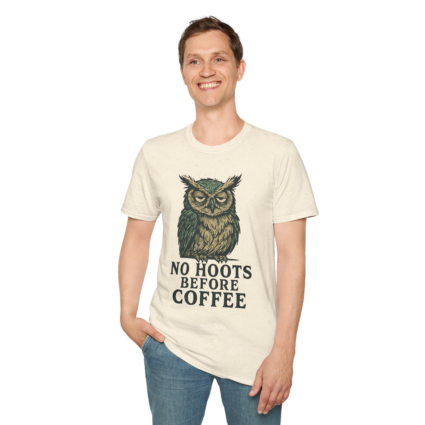 Great Horned Owl Coffee Humor T-Shirt