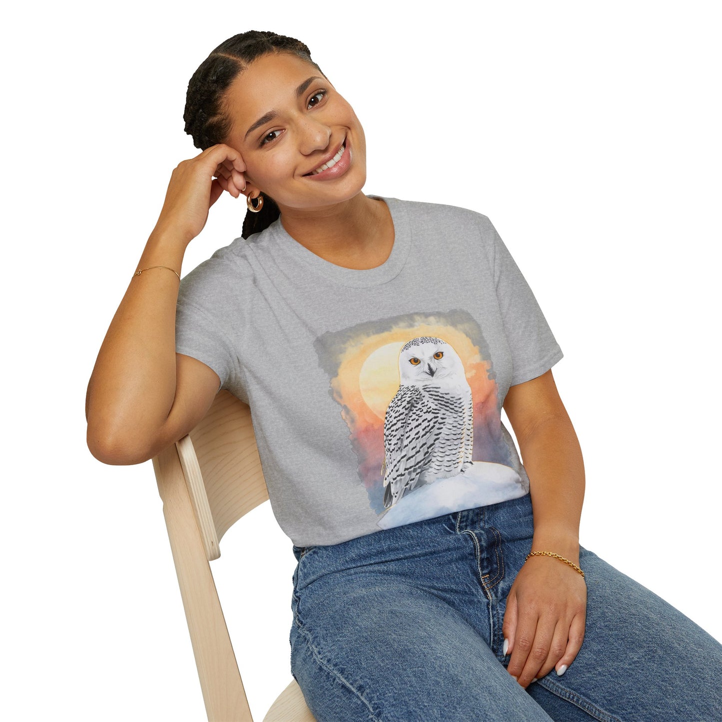 Snowy Owl Winter Sunset T-Shirt