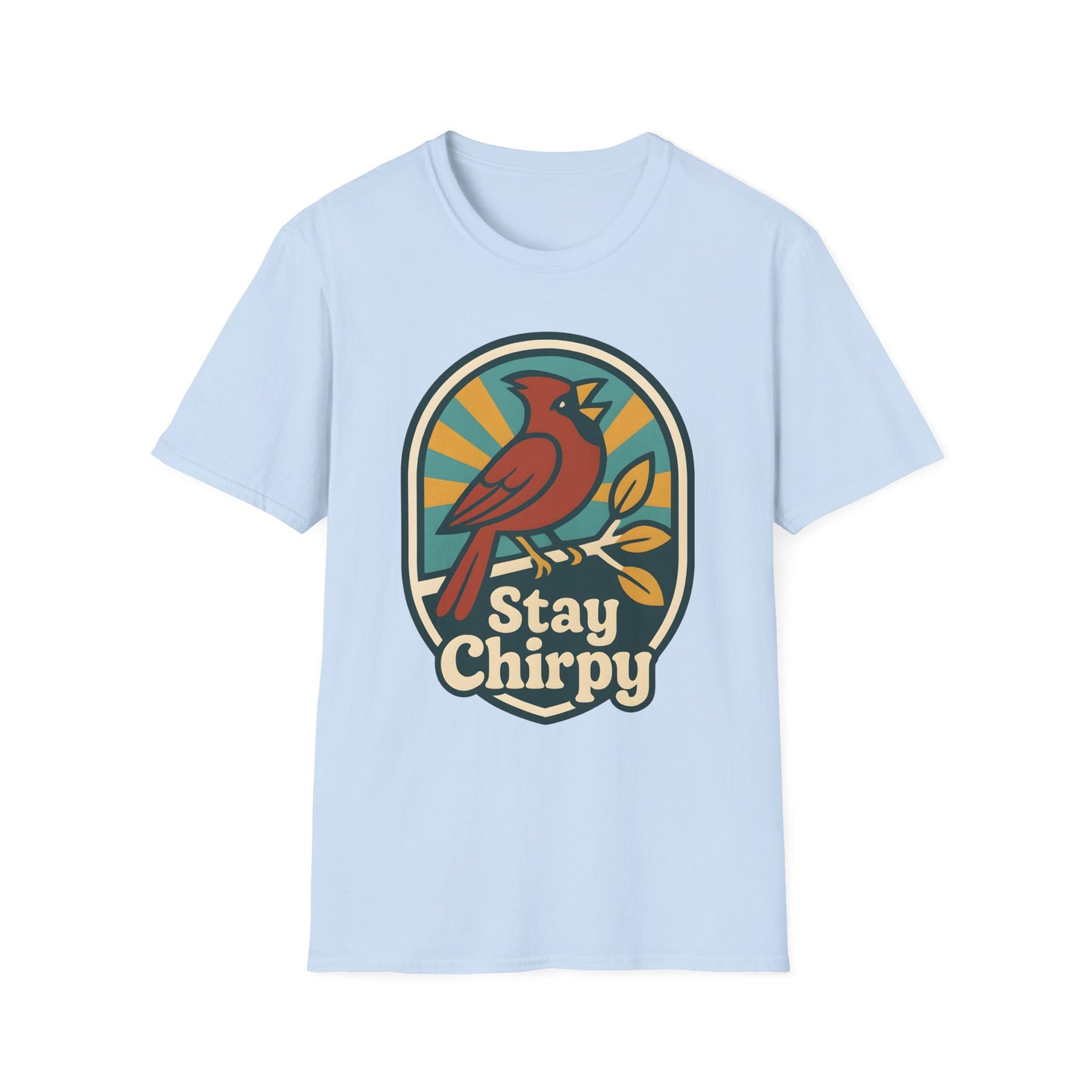 Northern Cardinal Retro Sunset T-Shirt