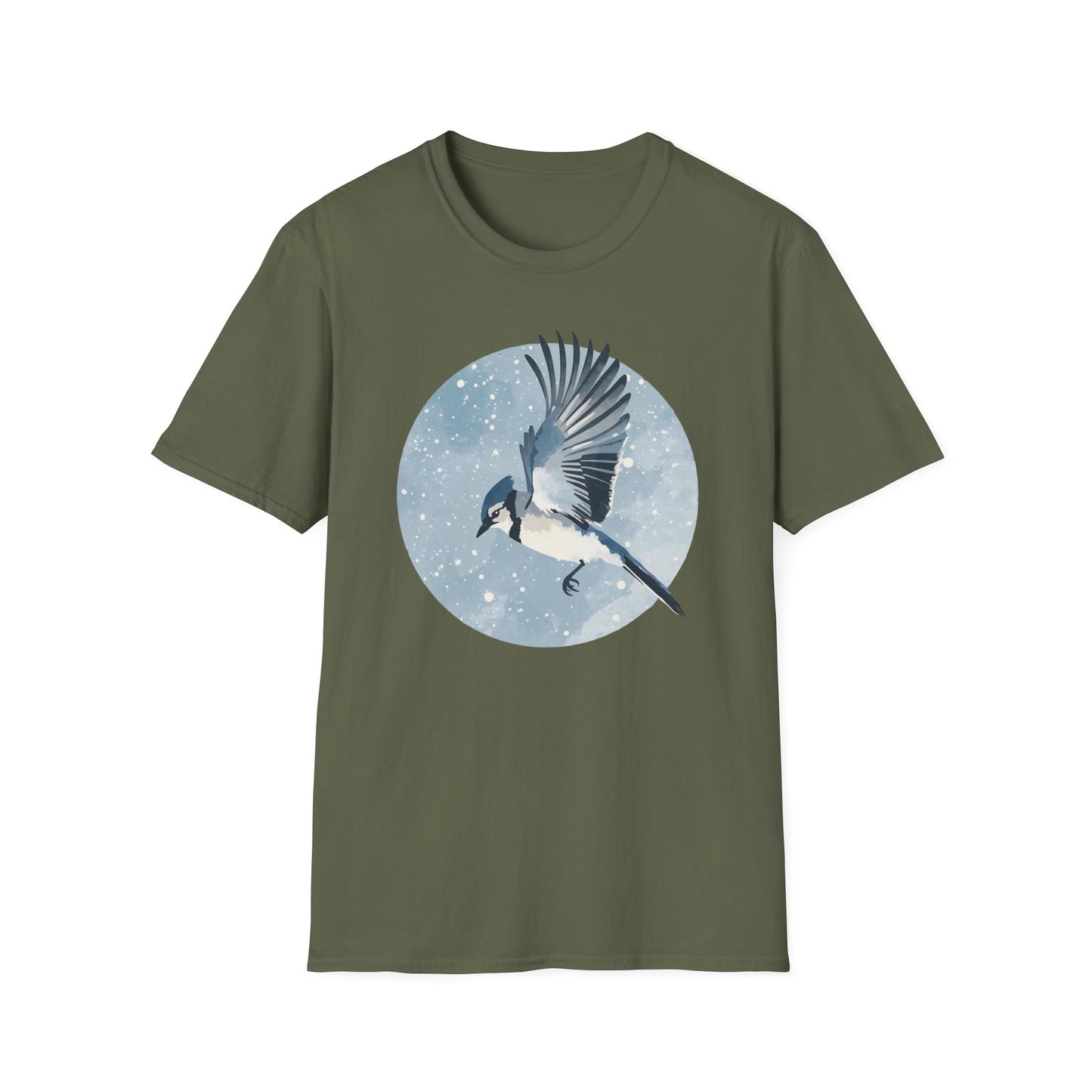 Blue Jay in Winter Flight T-Shirt