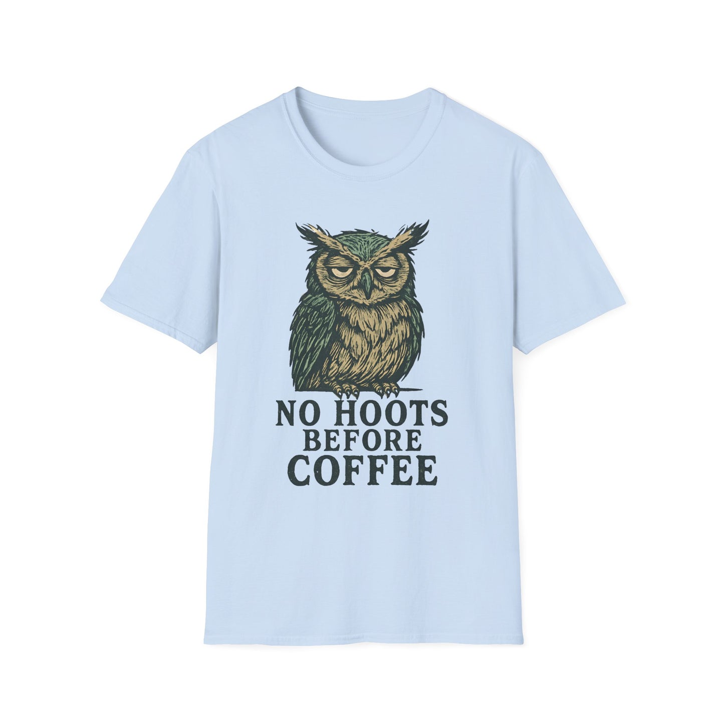 Great Horned Owl Coffee Humor T-Shirt