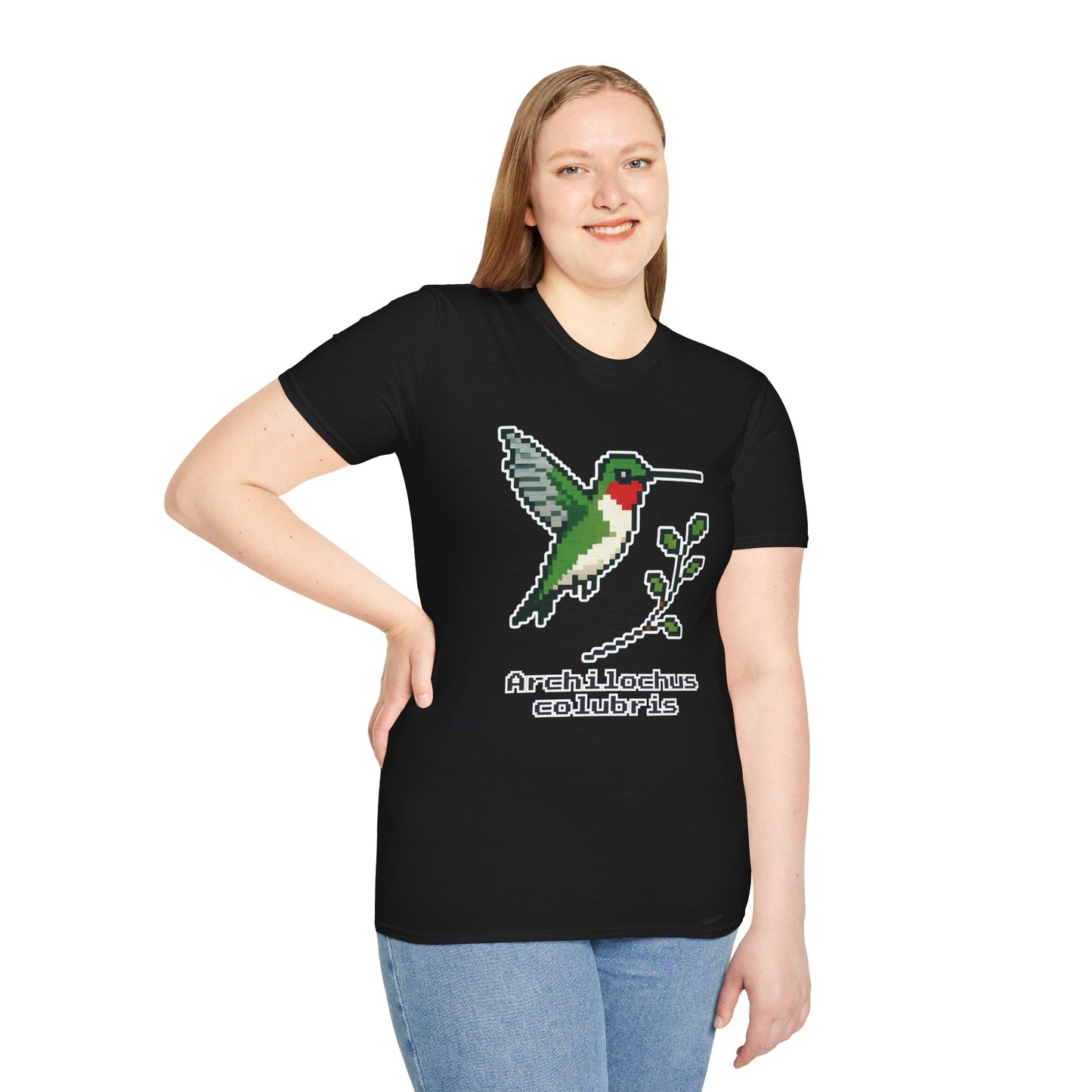 Ruby-throated Hummingbird Pixel Art (Male)