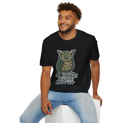 Great Horned Owl Coffee Humor T-Shirt