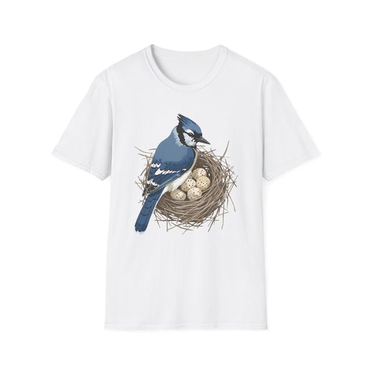 Blue Jay in Nest with Eggs T-Shirt