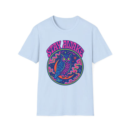 Great Horned Owl Stay Awake Psychedelic T-Shirt