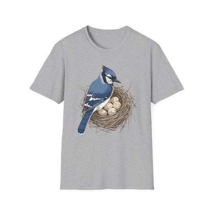 Blue Jay in Nest with Eggs T-Shirt