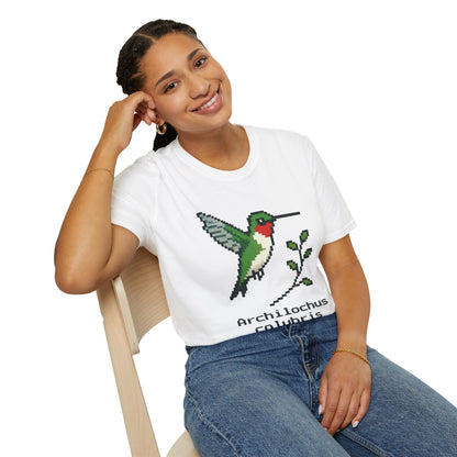 Ruby-throated Hummingbird Pixel Art (Male)