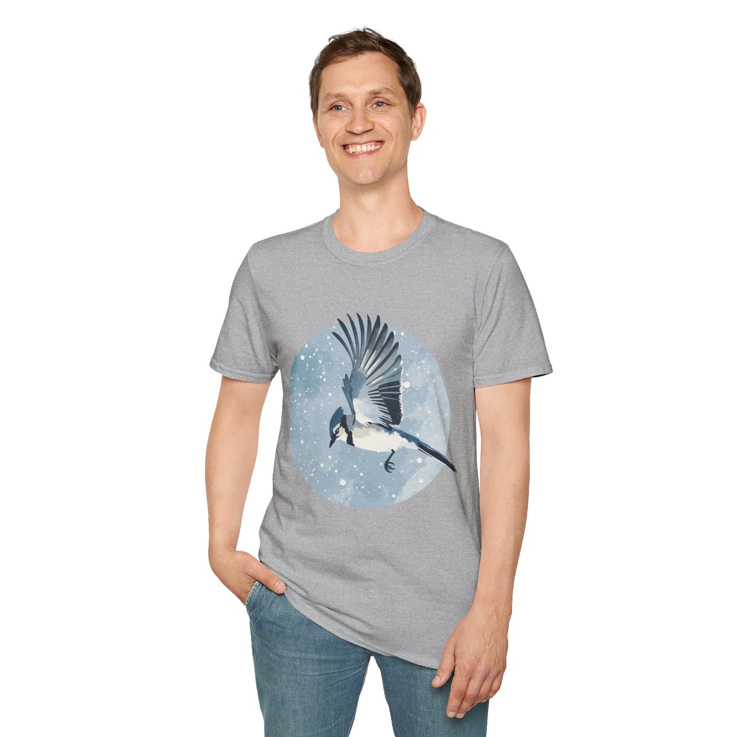 Blue Jay in Winter Flight T-Shirt