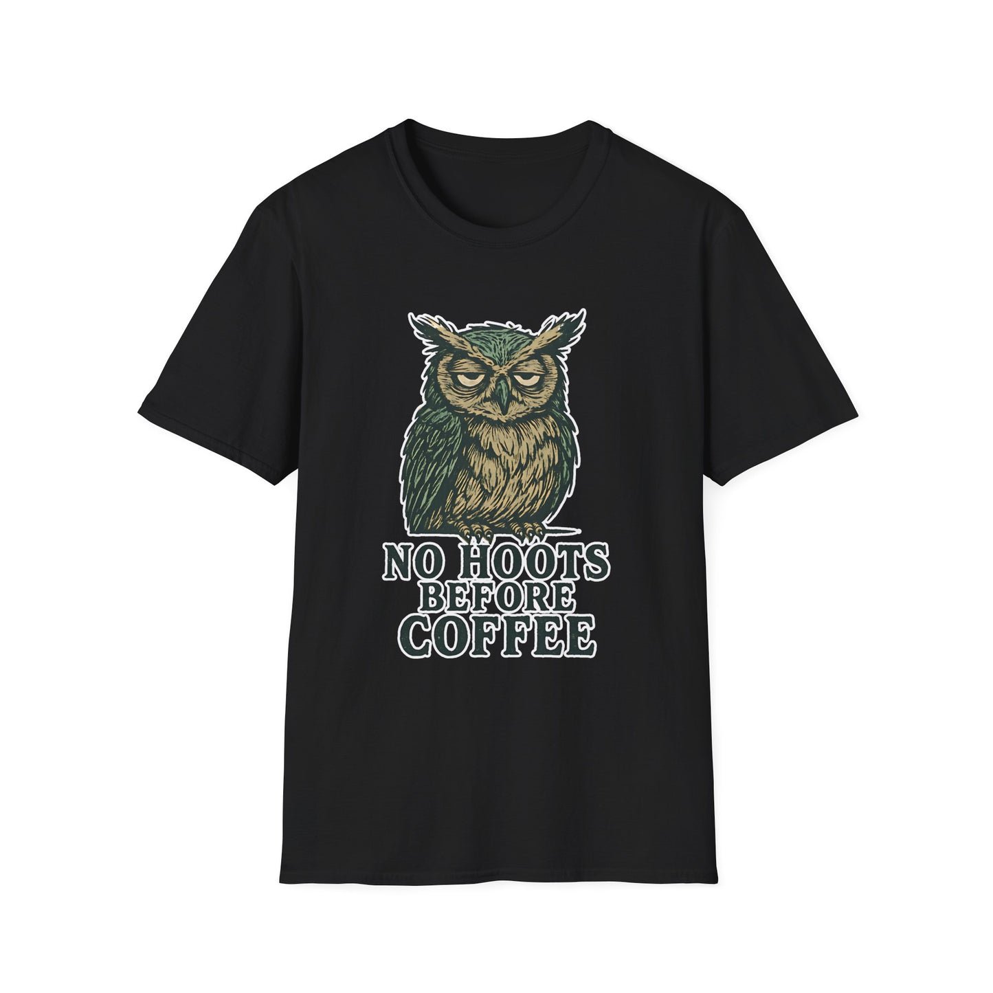 Great Horned Owl Coffee Humor T-Shirt