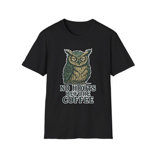 Great Horned Owl Coffee Humor T-Shirt