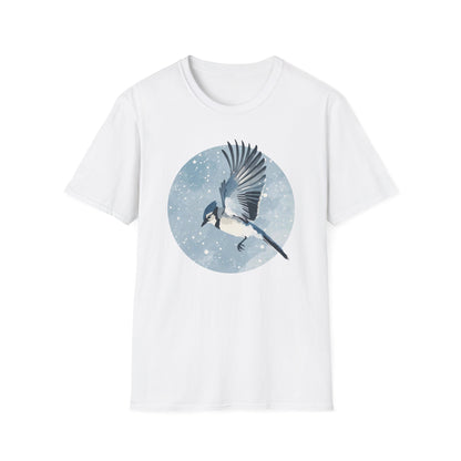Blue Jay in Winter Flight T-Shirt