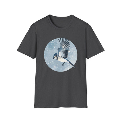 Blue Jay in Winter Flight T-Shirt