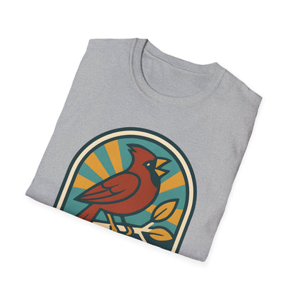 Northern Cardinal Retro Sunset T-Shirt