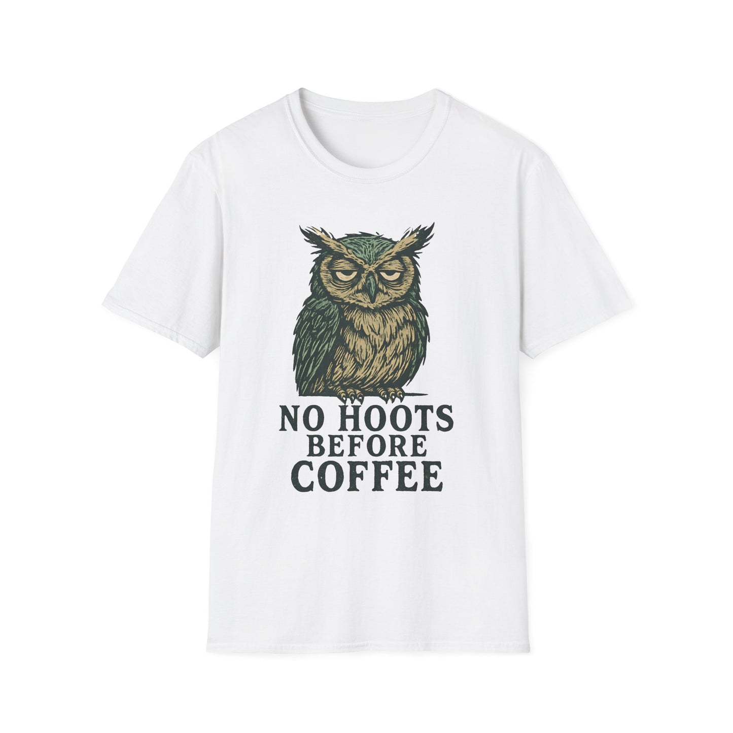 Great Horned Owl Coffee Humor T-Shirt