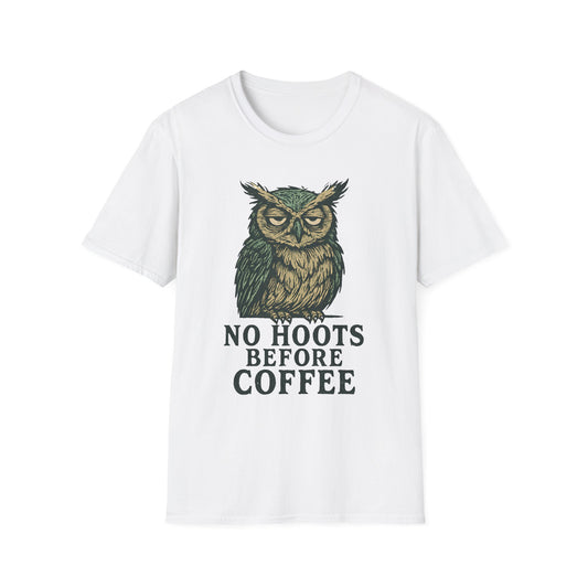 Great Horned Owl Coffee Humor T-Shirt