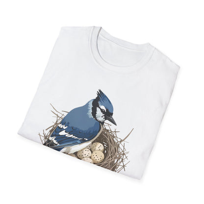 Blue Jay in Nest with Eggs T-Shirt