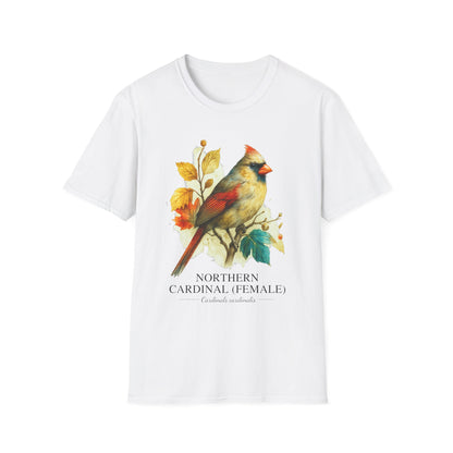 Northern Cardinal (Female) Field Guide Watercolor T-Shirt