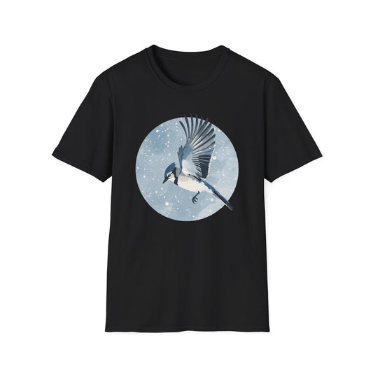 Blue Jay in Winter Flight T-Shirt