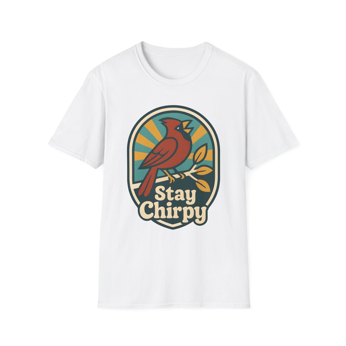 Northern Cardinal Retro Sunset T-Shirt