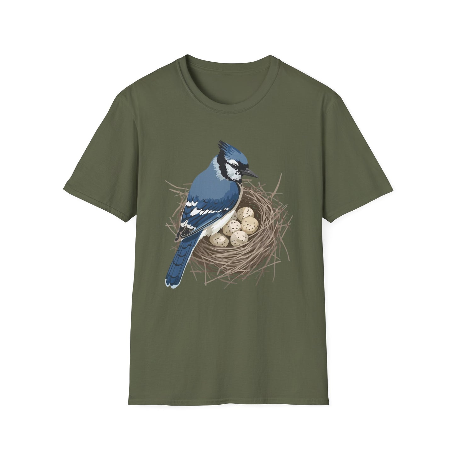 Blue Jay in Nest with Eggs T-Shirt