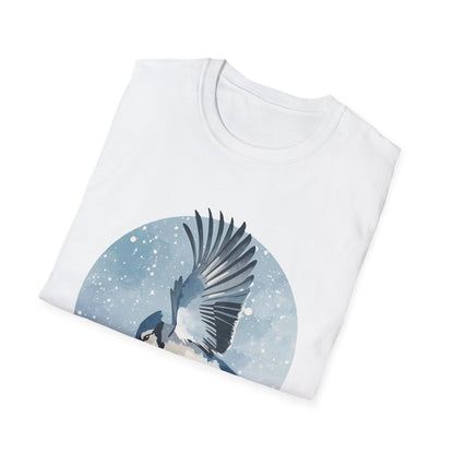 Blue Jay in Winter Flight T-Shirt