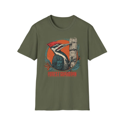 Forest Guardian Woodpecker Retro T-Shirt