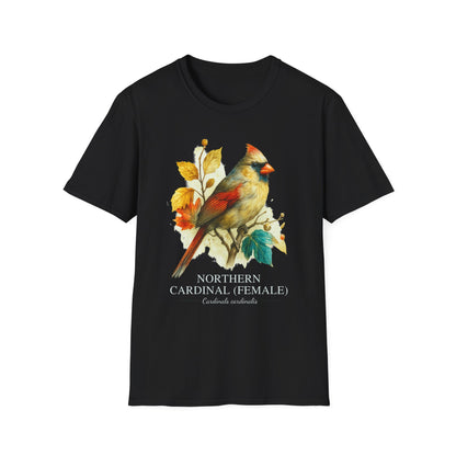Northern Cardinal (Female) Field Guide Watercolor T-Shirt