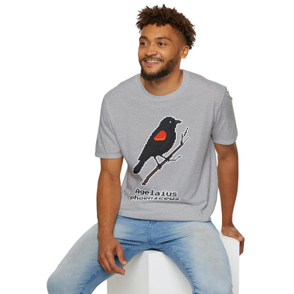 Red-winged Blackbird Pixel Art (Male)