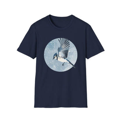 Blue Jay in Winter Flight T-Shirt