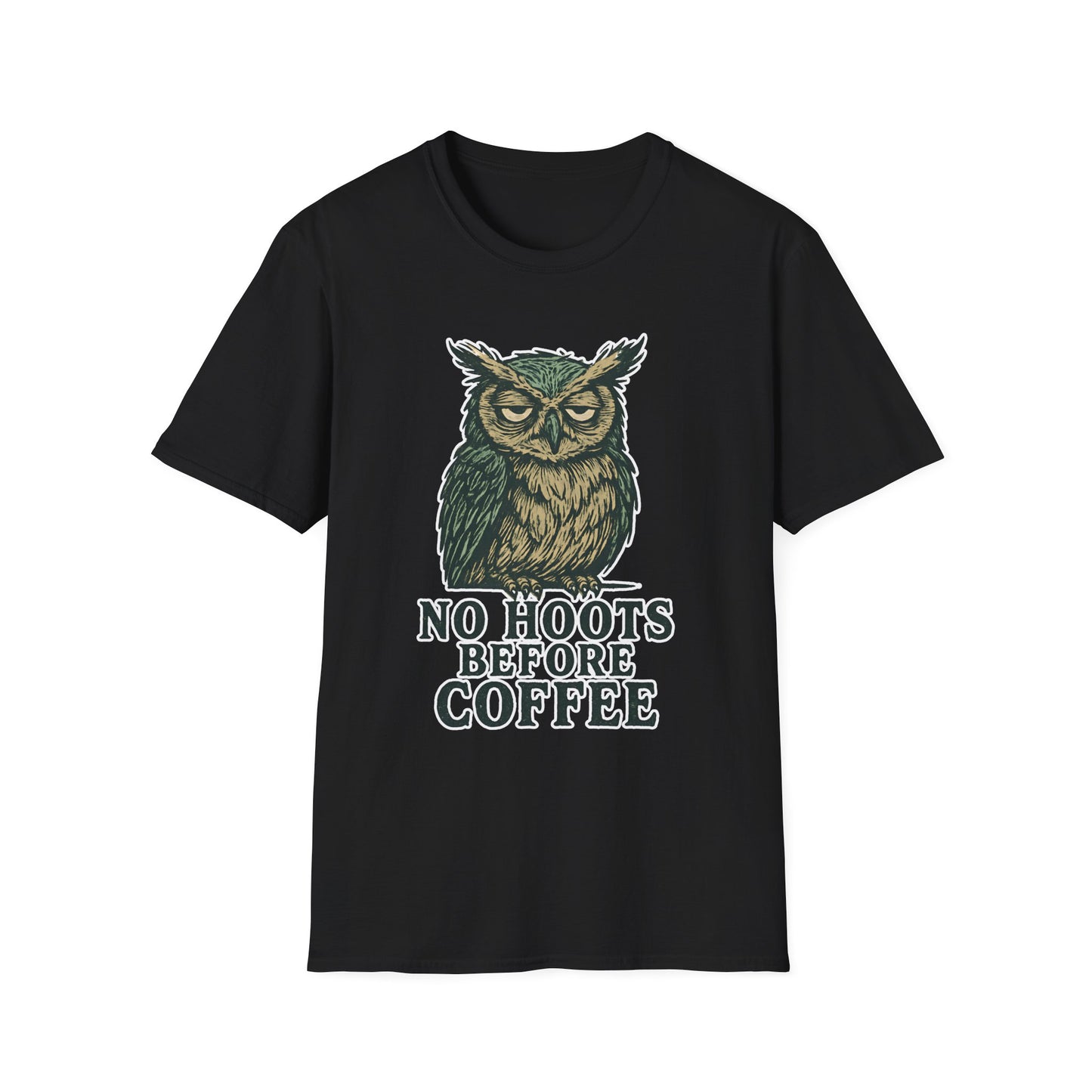 Great Horned Owl Coffee Humor T-Shirt