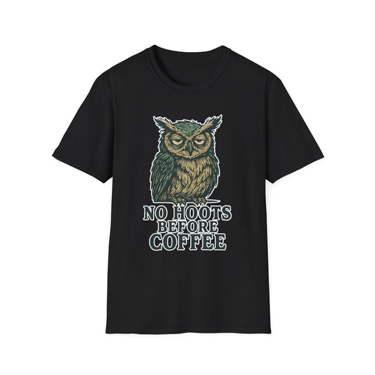 Great Horned Owl Coffee Humor T-Shirt