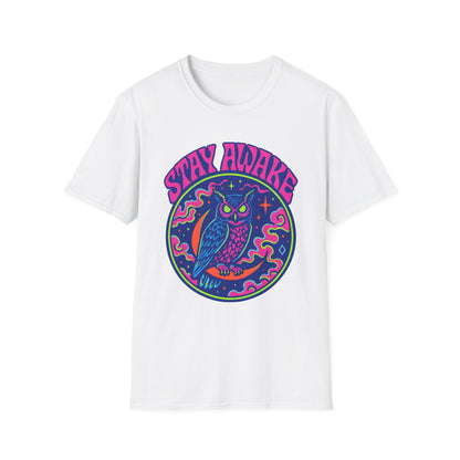 Great Horned Owl Stay Awake Psychedelic T-Shirt