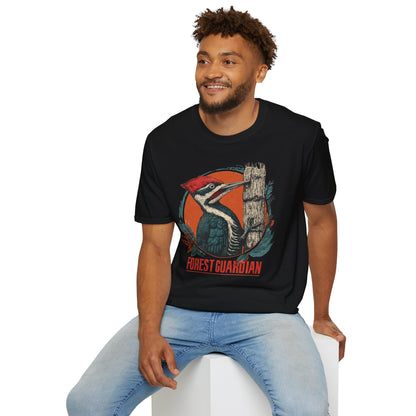 Forest Guardian Woodpecker Retro T-Shirt