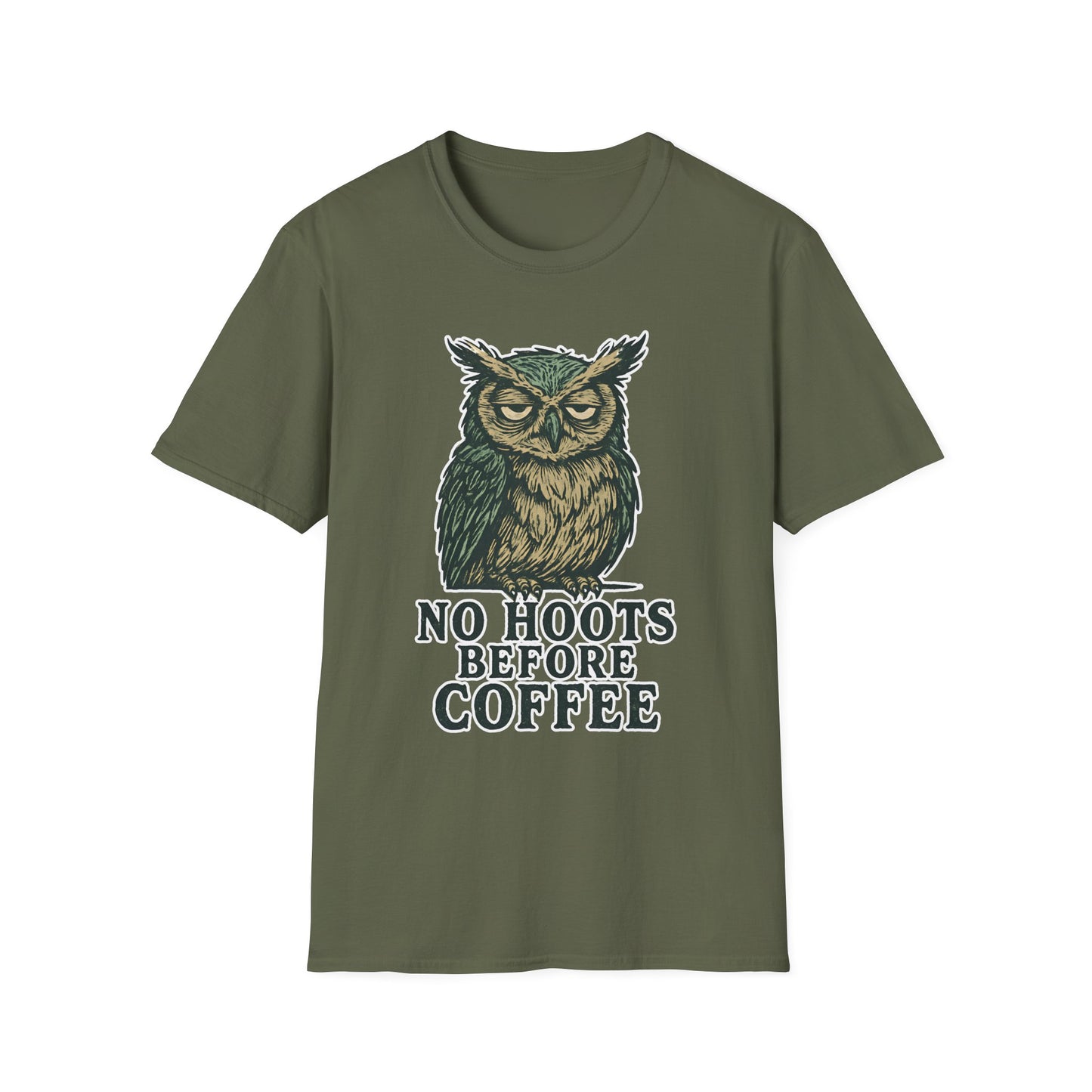Great Horned Owl Coffee Humor T-Shirt