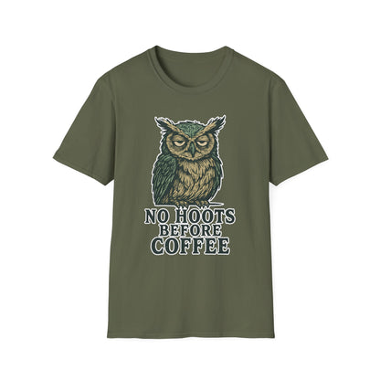 Great Horned Owl Coffee Humor T-Shirt