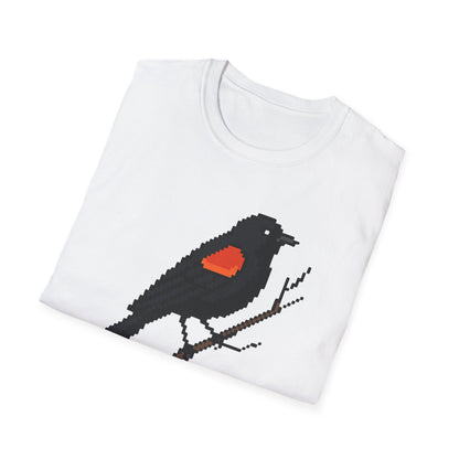 Red-winged Blackbird Pixel Art (Male)